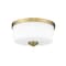 Z-Lite Arlington 2 Light Flush Mount, Heritage Brass & Etched White 220F2-HBR - alternate 4